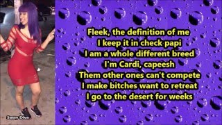 Cardi B  On Fleek Lyrics [upl. by Jules805]