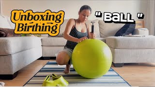 UNBOXING BIRTHING BALL FOR PREGNANT MUM pregnancy unboxing birthingball ball birthing pregnant [upl. by Yendirb527]