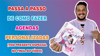 Passo a passo de como fazer uma agenda personalizada lembrando que tem presente ao final do vídeo [upl. by Gadmann57]