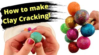 How to easily make clay cracking DIY  Clay Glitter Ball Tutorial [upl. by Aissirac]