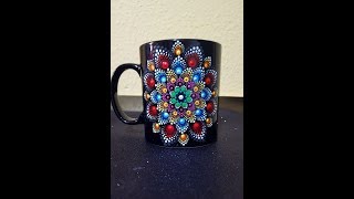 12 How to paint Mandalas for BEGINNERS Mandala Coffee Mug Tutorial  medium [upl. by Enomyar]