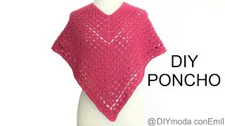 Poncho tejido a crochet para principantes paso a paso [upl. by Ettebab]