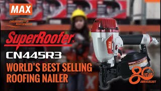 MAX USA Corp  SuperRoofer CN445R3 Words Best Roofing Nailer [upl. by Nodanrb]