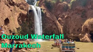 Ouzoud Waterfall  exploring Moroccos highest waterfall and Boat adventure Marrakesh 4K UHD [upl. by Gerik]