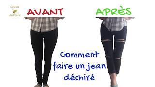 Technique pour bien réparer un jeans déchiré  23 [upl. by Pennie]