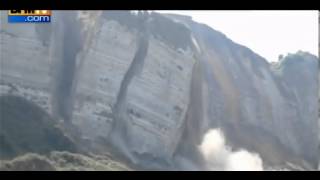 Cliff Collapse Caught on Video [upl. by Millford]