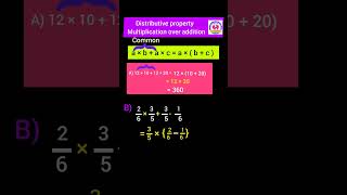 Distributive property Multiplication over addition Mathematics short video viral trending amazing [upl. by Rabkin]