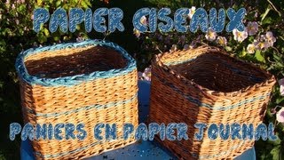 ☼ Paniers en papier journal ☼ [upl. by Aibat930]