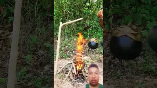 Buah lontar bakar fruit survivalskills primitive food lontar buahlontar survival fruit fyp [upl. by Larissa112]