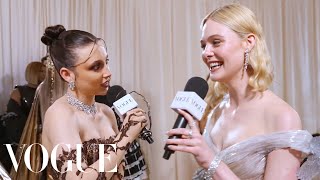 Elle Fanning Pays Homage to Sleeping Beauty at the Met  Met Gala 2024 With Emma Chamberlain [upl. by Manouch]