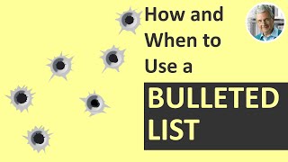 When amp How to Use a BULLETED LIST 2 Main Ways [upl. by Tjaden]