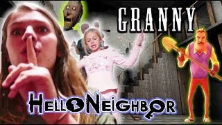 Granny and Hello Neighbor Together in REAL LIFE [upl. by Leroj]