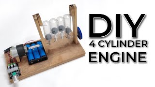 4 cylinder engine piston working  4 cylinder engine die project  mechanical engineering project [upl. by Roselle]