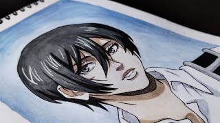 MIKASA ACKERMAN DRAWING🧣 AOT  animeart drawing [upl. by Baryram349]