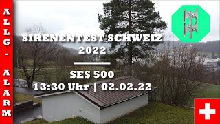 Sirenentest Schweiz 2022  Obersiggenthal  SES 500  Allgemeiner Alarm [upl. by Creigh]