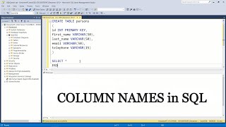 How to get COLUMN NAMES in SQL [upl. by Nereids]