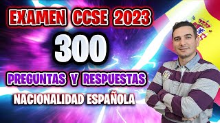 ✅ EXAMEN CCSE 2023 📝 Prueba de Nacionalidad Española 🇪🇸 300 PREGUNTAS CON RESPUESTAS DEL MANUAL ⏰ [upl. by Yeliw]