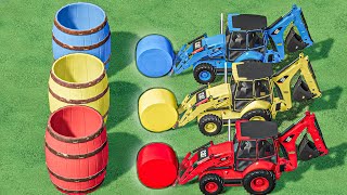 Loaders Of Colors  SILAGE BALE On Parkour With CAT BACKHOE LOADER  Farming Simulator 22 [upl. by Inneg700]