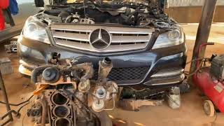 Mercedes Benz C180 working on engine and gearbox [upl. by Leroi212]