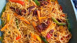 STIR FRY SPAGHETTI HOW TO MAKE STIR FRY SPAGHETTI BEEF STIR FRY WITH PASTA [upl. by Lance]