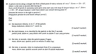 📄 Kertas Ramalan SPM Soalan 14Kinematik Gerakan Linear🚘 [upl. by Enellij694]