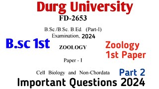 Bsc 1st Year Zoology 1st Paper  Bsc 1st year Important Question Zoology 1st  Durg University 2024 [upl. by Evalyn]