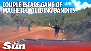 US couple narrowly escape gang of machetewielding bandits [upl. by Michale]