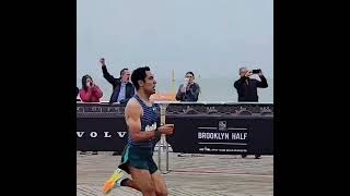 He broke the record and won BROOKLYN HALF marathon 2023 [upl. by Lamond337]