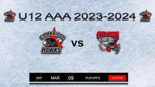 U12 AAA Cambridge Hawks vs ChathamKent Cyclones March 09 2024 [upl. by Sivi]