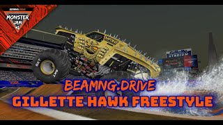 BeamNG Drive Monster Jam  Gillette Hawk 16 Truck Freestyle Full Show [upl. by Ellah]