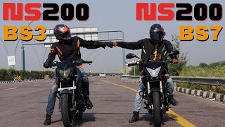 All New 2023 Bajaj Pulsar NS200 BS7 vs NS200 BS3 Drag Race [upl. by Neelon]