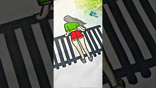 beautiful girl drawing  girl drawing shorts  girldrawing shorts viralvideo art [upl. by Anyk579]