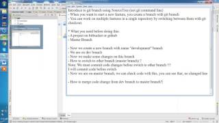 Git SourceTree  How to create and merge code between branches v1 [upl. by Siroled512]