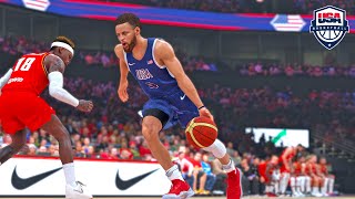 Schröde vs Chef Curry  NBA 2K24 Olympics Mode  GERMANY vs USA Exhibition Gameplay [upl. by Ayotan]