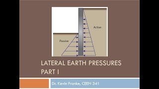 CEEN 341  Lecture 23  Lateral Earth Pressures Part I [upl. by Neiman]