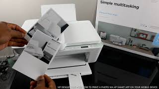 HP DESKJET PLUS 4122 HOW TO PRINT A PHOTO VIA HP SMART APP ON YOUR MOBILE DEVICE [upl. by Atirec]