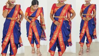 Dhuti saree pora in Bengali  dhoti saree style [upl. by Pattin]