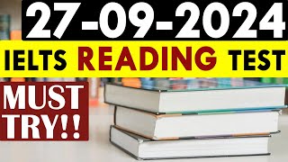 IELTS Reading Test 2024 with Answers  27092024 [upl. by Merow]