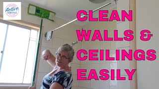 Cleaning Walls and Ceilings Using a Flat Mop  Quick amp Easy [upl. by Airdna]