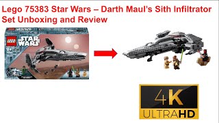 Lego 75383 Star Wars  Darth Maul’s Sith Infiltrator Set Unboxing and Review [upl. by Carmen]