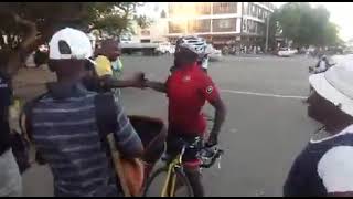 Bulawayo cyclist Meli Ndlovu completes 865km journey from Midrand South Africa to Bulawayo [upl. by Nagem]