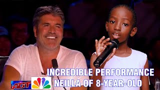 This little child Neilla From Rwanda surprises Simon Cowell on AGT stagegoldenbuzzermusic4733 [upl. by Dnomad667]