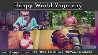 WORLD MUSIC amp YOGA DAY 30 Artists  HARE KRISHNA Mantra Meditation Kirtan  Madhavas Rock Band [upl. by Lenod]