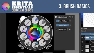 How to Use Krita for Digital Art  The Basics of Brushes Lesson 3 🎨 [upl. by Aecila]