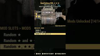 Rolling Another Quad Explosive 25ap Railway Rifle fallout76 fallout bethesda gaming shorts [upl. by Nolitta]