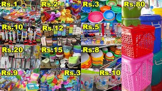 👌👌👌Rs1 Onwards Cheapest Household Items Wholesale Market in chennaiKitchen Useful Plastic Products [upl. by Dee]