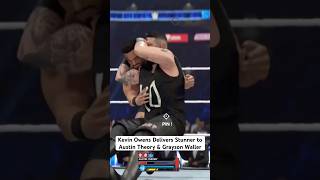 Kevin Owens Delivers Stunner to Austin Theory amp Grayson Waller wwe smackdown kevinowens wwe2k24 [upl. by Phio]