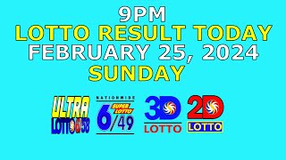 9pm Lotto Result Today February 25 2024 Sunday [upl. by Nivahb]