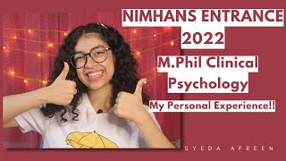 NIMHANS MPhil Clinical Psychology Entrance 2022  Detailed Review Mistakes to avoid Mode of Exam [upl. by Ztirf167]