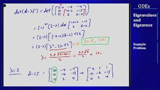 Differential Equations  Eigenvalues and Eigenvectors  Complex Example 1 [upl. by Hasty]